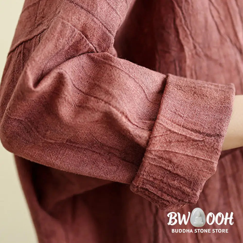 Buddha Stones Plain Long Sleeve Women’s Cotton Linen Jacket With Pockets - Women’s Jacket