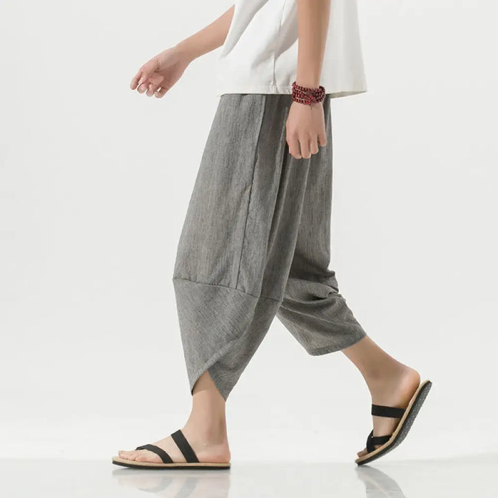 BWOOOH printed harem pants - Plain Simple Design Drawstring 7-8 Lengt