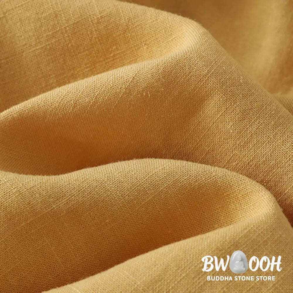 Buddha Stones Plain Slanted Buttons Cotton Linen Women’s Shirt - Women’s Shirts