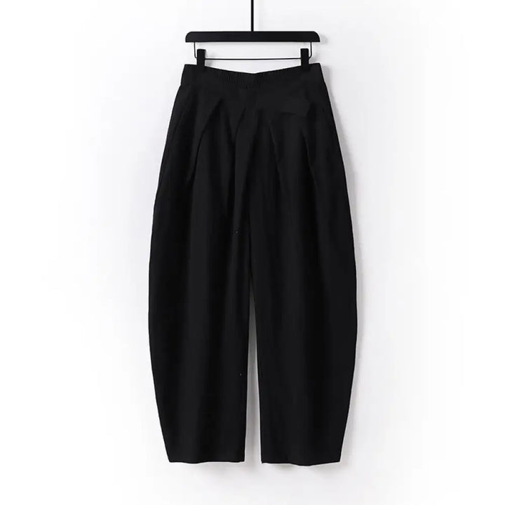 Buddha Stones Plain Straight Leg Zipper Design Men’s Cotton Linen Pants With Pockets - Black / US/UK/AU36，EU46 (L)