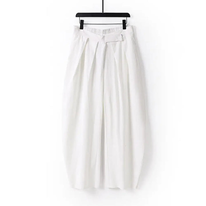 Buddha Stones Plain Straight Leg Zipper Design Men’s Cotton Linen Pants With Pockets - White / US/UK/AU36，EU46 (L)