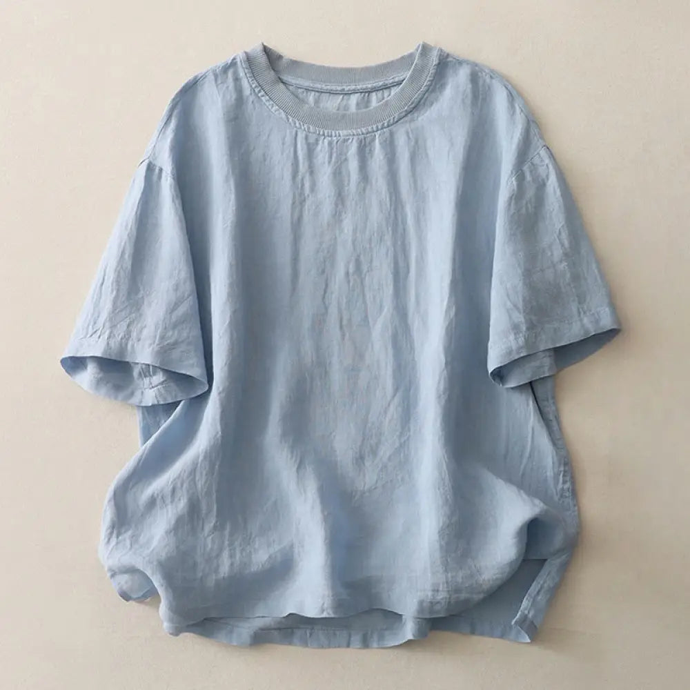 BWOOOH Plain Threaded Crew Neck Design Women&
