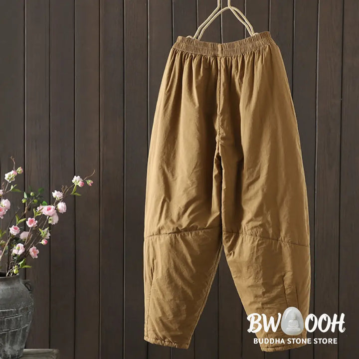 Buddha Stones Plain Warm Women’s Harem Pants With Pockets - Women’s Harem Pants