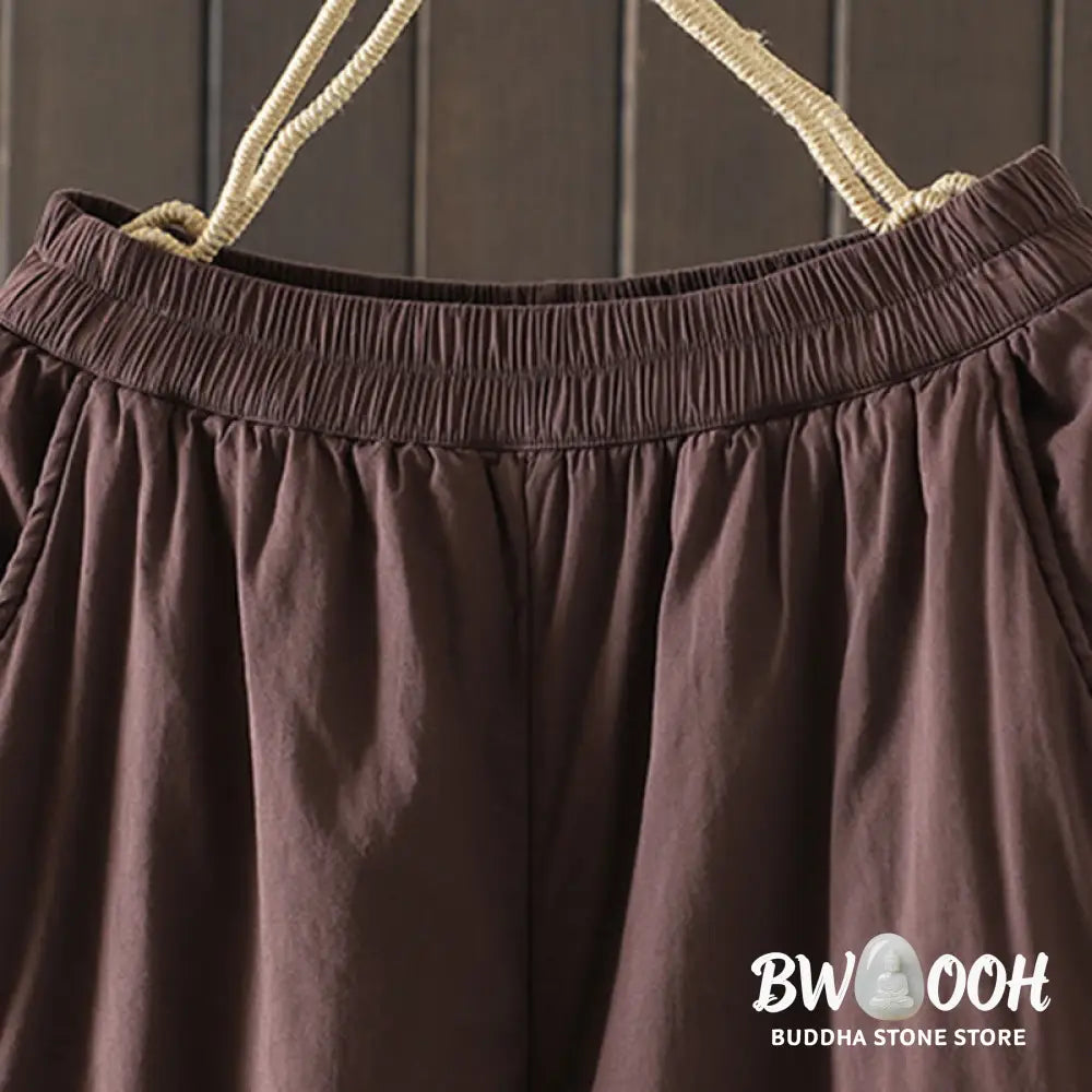 Buddha Stones Plain Warm Women’s Harem Pants With Pockets - Women’s Harem Pants