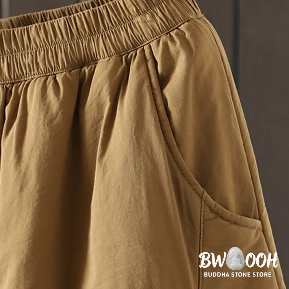 Buddha Stones Plain Warm Women’s Harem Pants With Pockets - Women’s Harem Pants