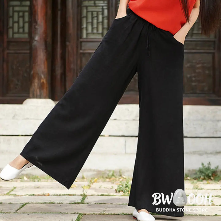 BWOOOH printed wide-leg yoga pants - Plain Wide Leg Pants Dance Women&