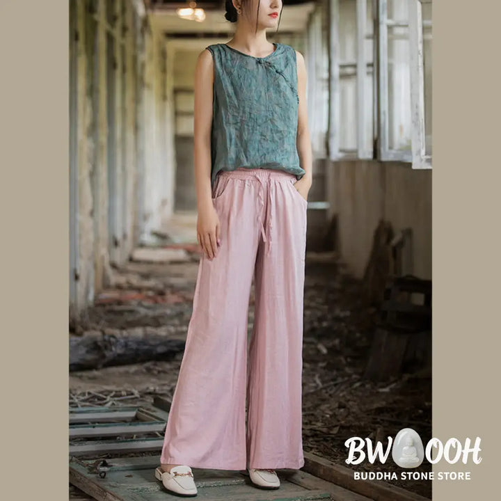 BWOOOH printed wide-leg yoga pants - Plain Wide Leg Pants Dance Women&