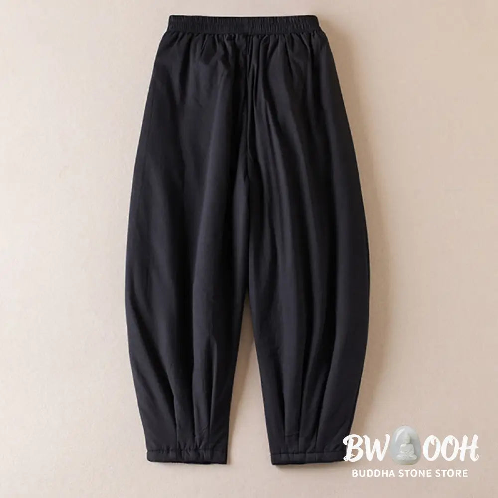 Buddha Stones Plain Women’s Harem Thick Pants With Pockets - Women’s Harem Pants