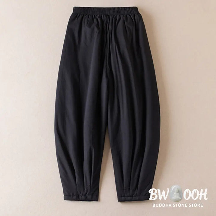 Buddha Stones Plain Women’s Harem Thick Pants With Pockets - Women’s Harem Pants