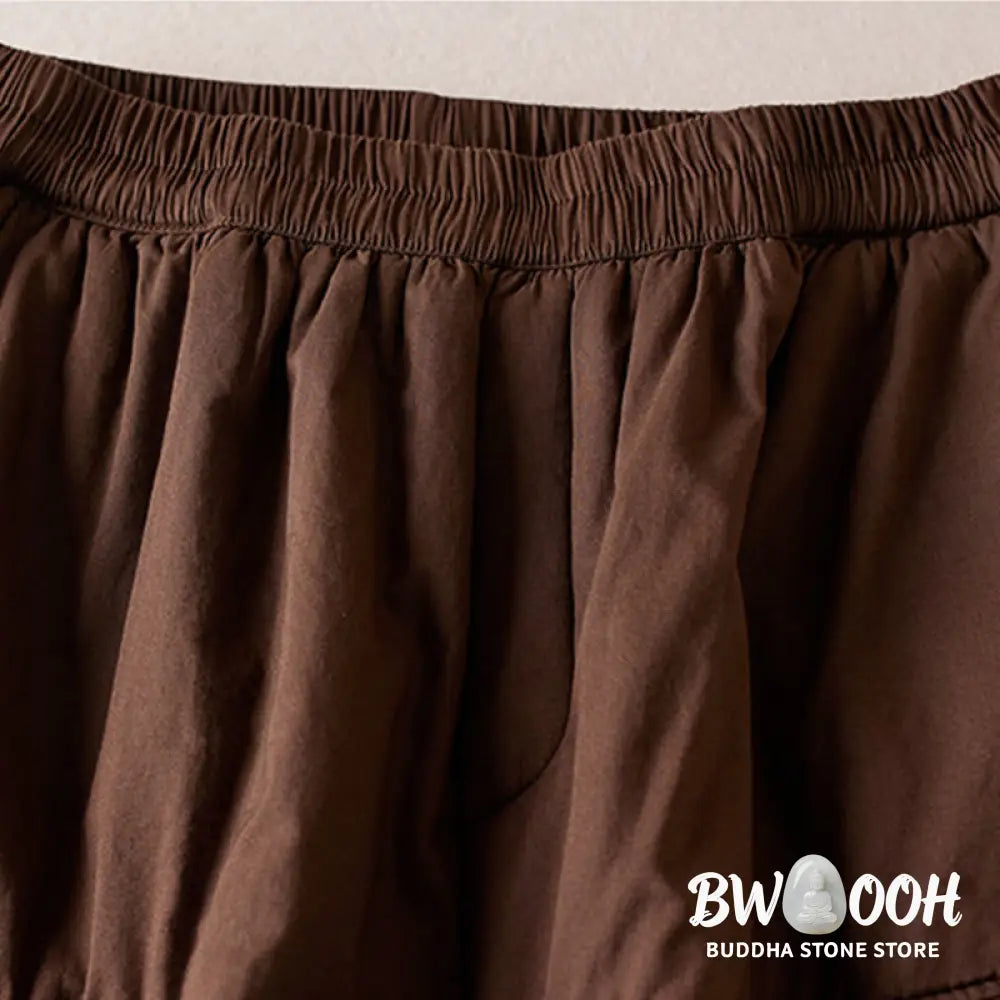 Buddha Stones Plain Women’s Harem Thick Pants With Pockets - Women’s Harem Pants