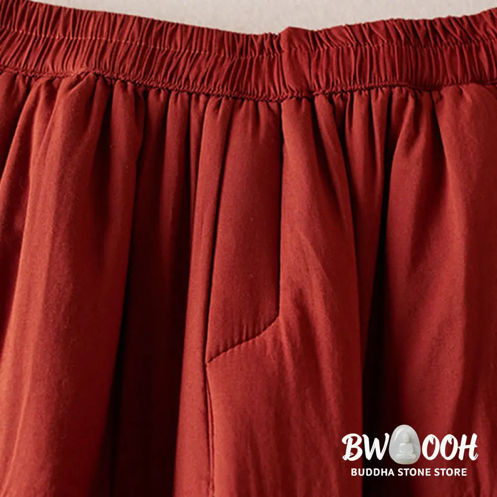 Buddha Stones Plain Women’s Harem Thick Pants With Pockets - Women’s Harem Pants
