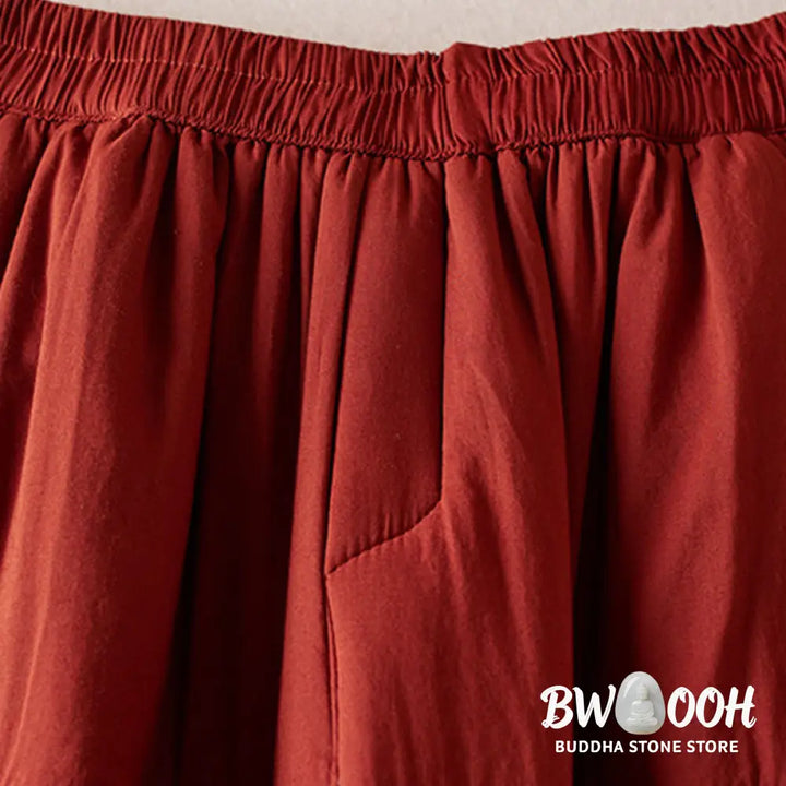 Buddha Stones Plain Women’s Harem Thick Pants With Pockets - Women’s Harem Pants