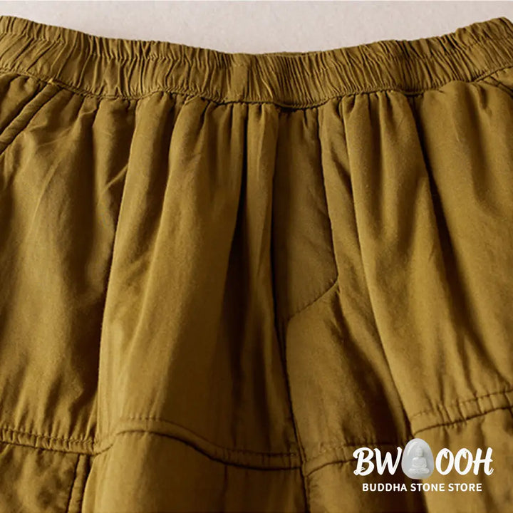 Buddha Stones Plain Women’s Harem Thick Pants With Pockets - Women’s Harem Pants