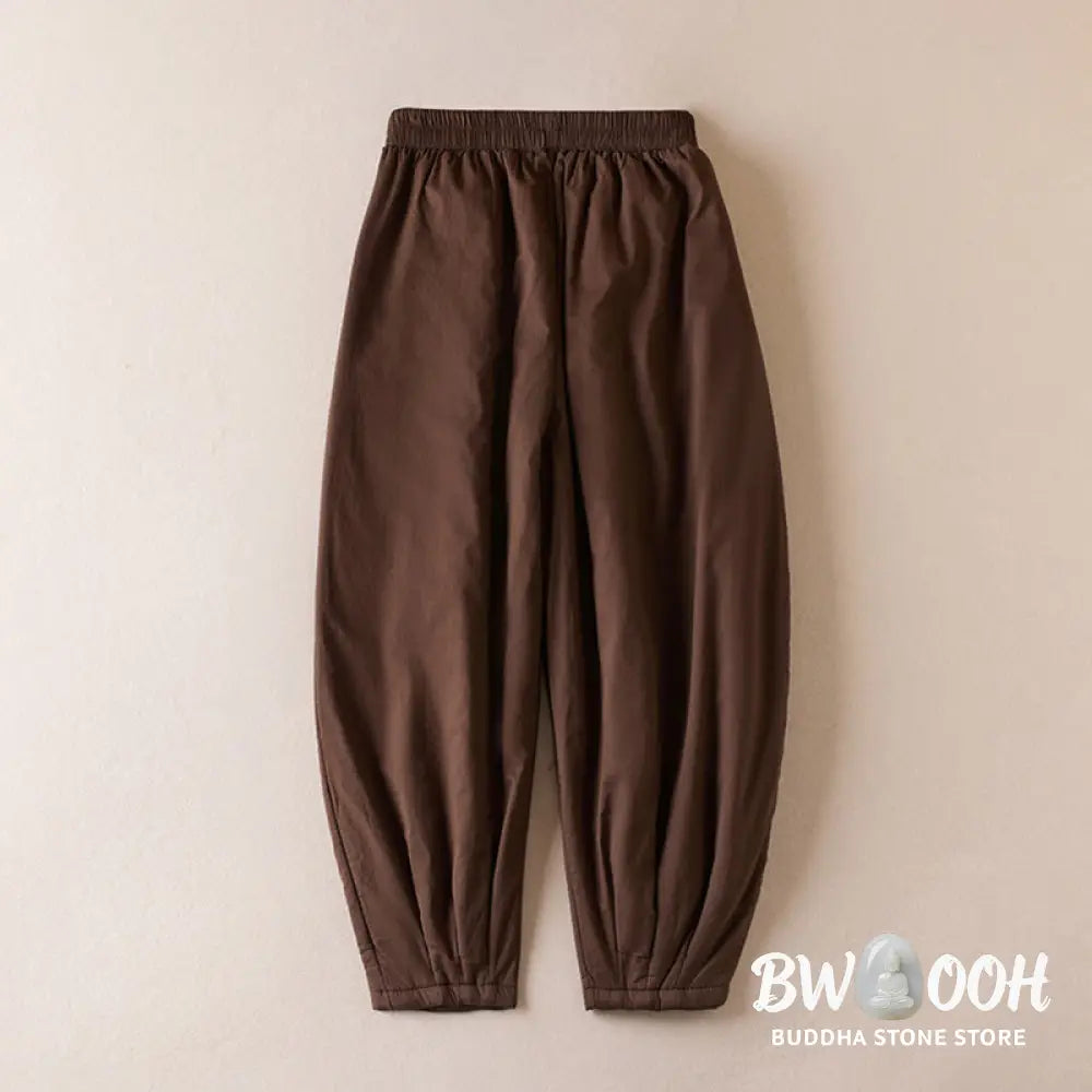 Buddha Stones Plain Women’s Harem Thick Pants With Pockets - Women’s Harem Pants
