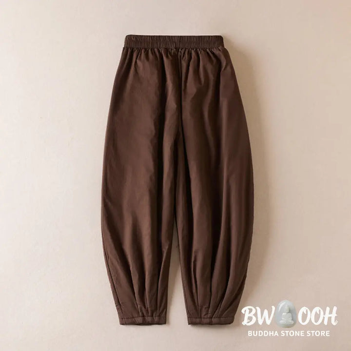 Buddha Stones Plain Women’s Harem Thick Pants With Pockets - Women’s Harem Pants
