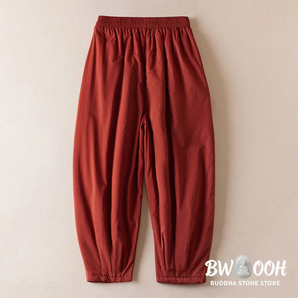 Buddha Stones Plain Women’s Harem Thick Pants With Pockets - Women’s Harem Pants