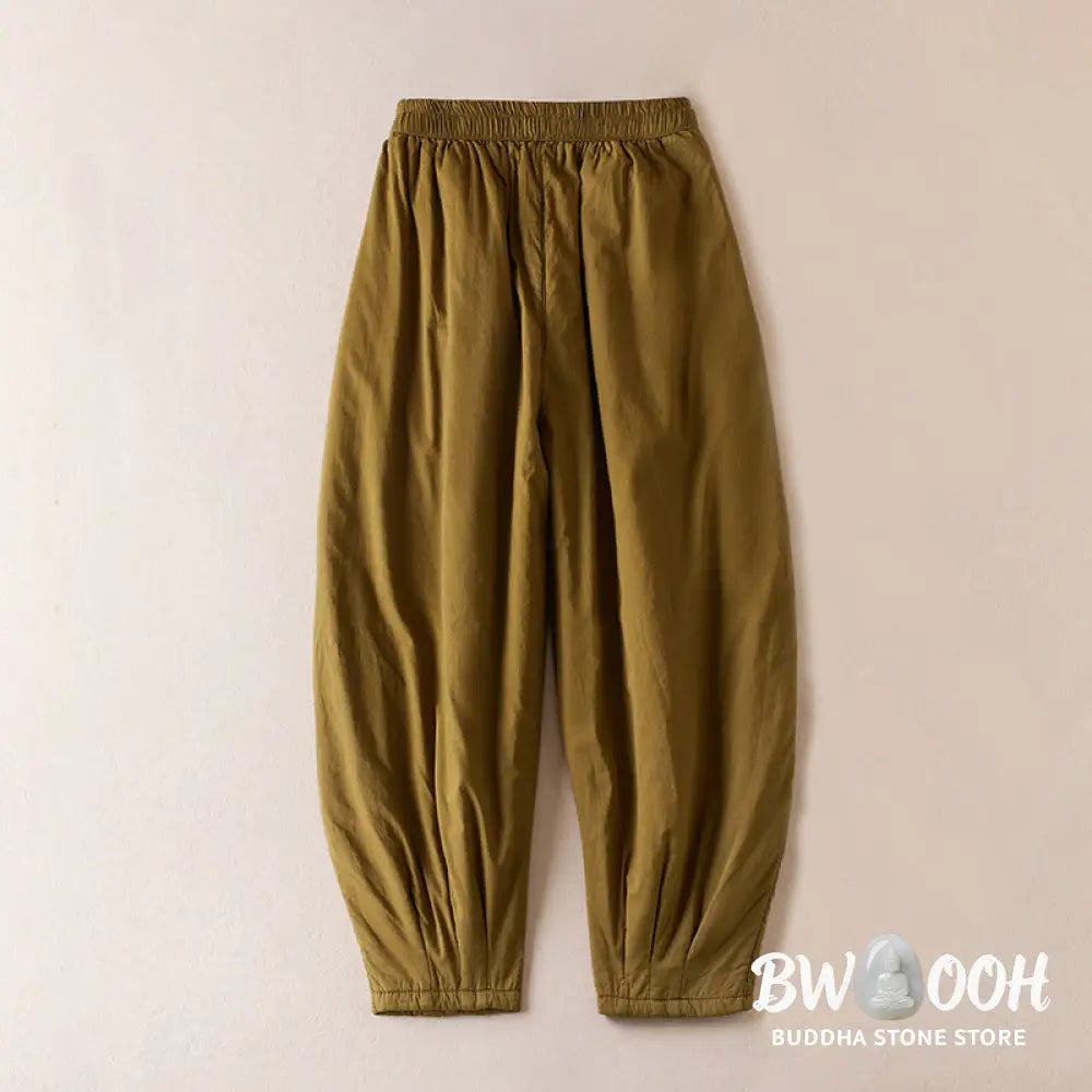 Buddha Stones Plain Women’s Harem Thick Pants With Pockets - Women’s Harem Pants