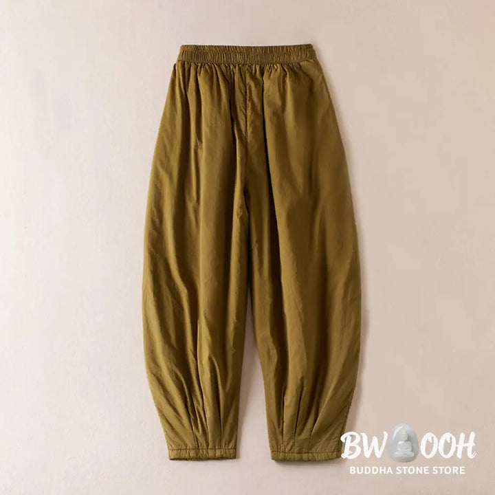 Buddha Stones Plain Women’s Harem Thick Pants With Pockets - Women’s Harem Pants