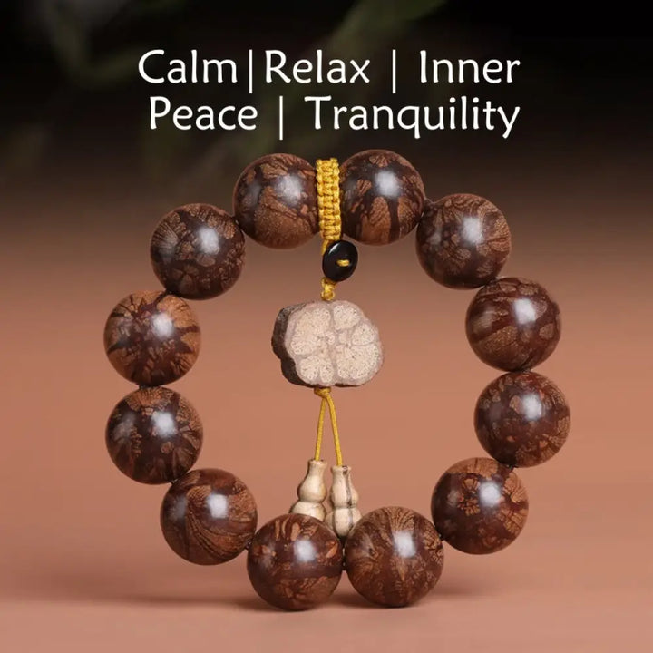 BWOOOH Plum Blossom Wood Inner Peace Bracelet - BWOOOH - 15mm(Wrist Circumference 17-19cm) - Bracelet