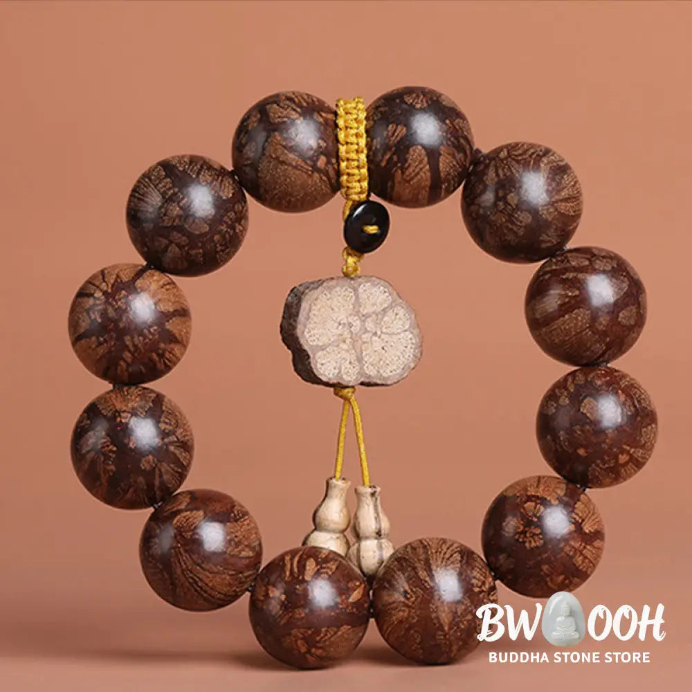 Buddha Stones Plum Blossom Wood Inner Peace Bracelet - BWOOOH - Bracelet