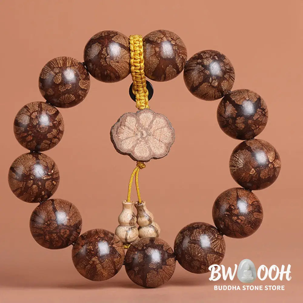 Buddha Stones Plum Blossom Wood Inner Peace Bracelet - BWOOOH - Bracelet