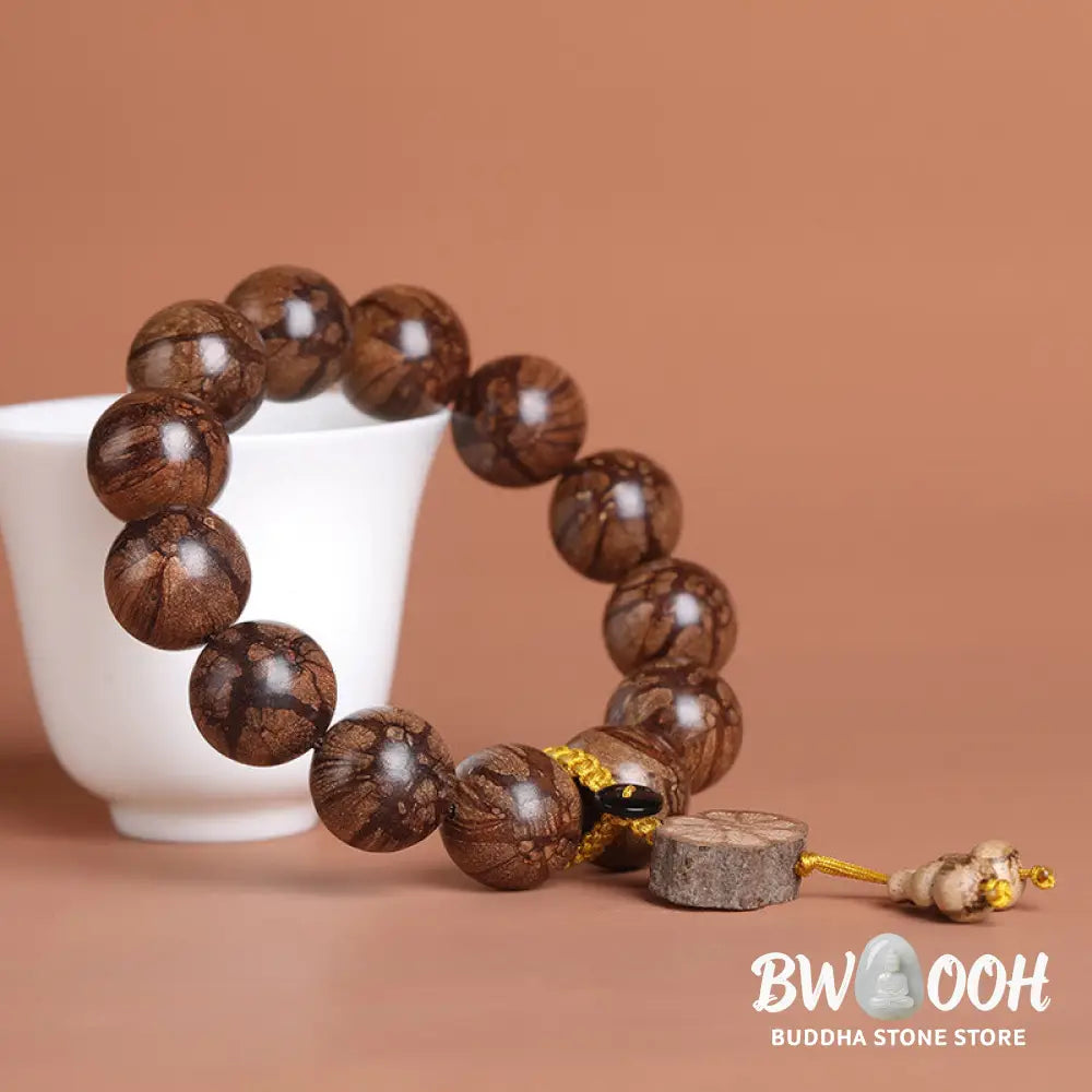 Buddha Stones Plum Blossom Wood Inner Peace Bracelet - BWOOOH - Bracelet