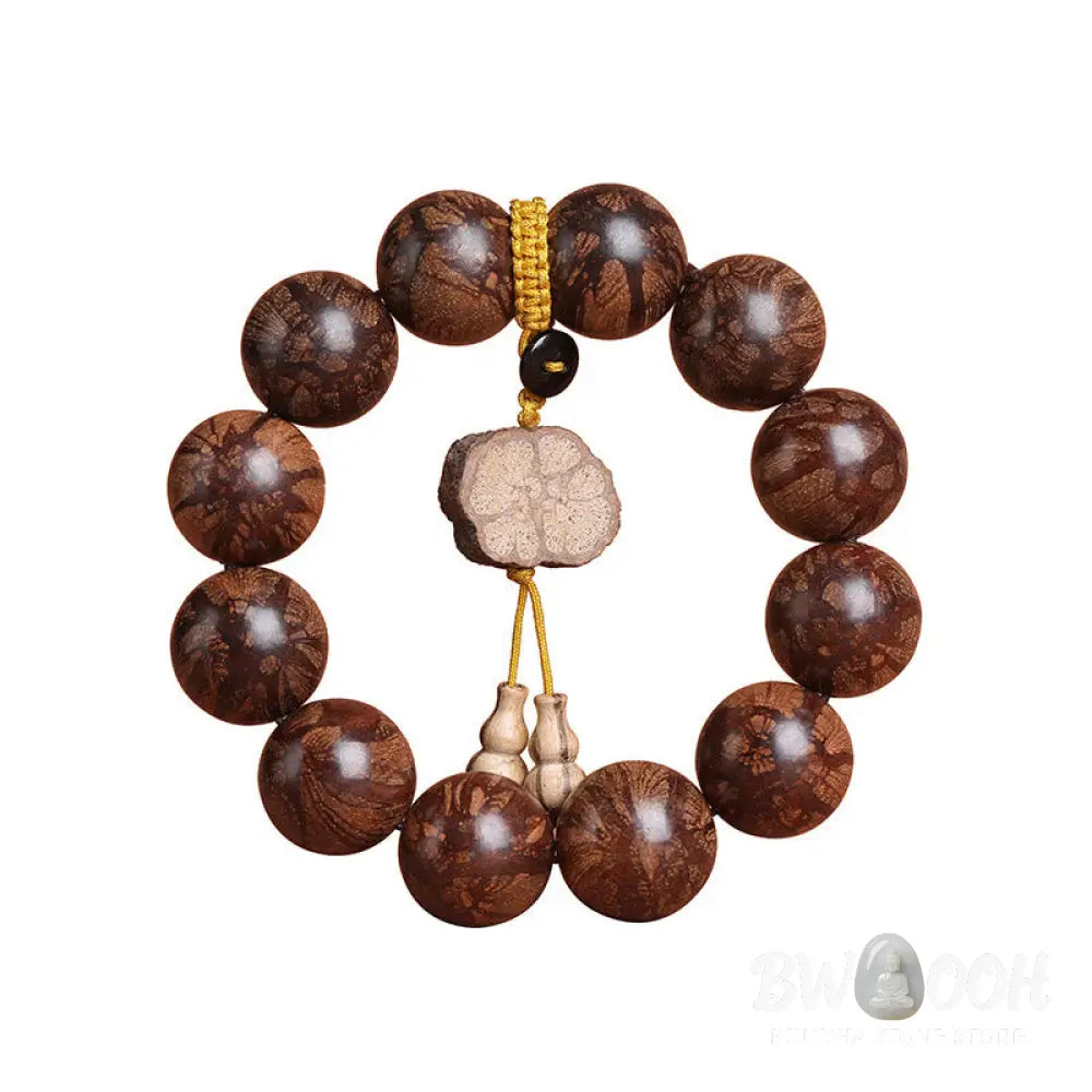 Buddha Stones Plum Blossom Wood Inner Peace Bracelet - BWOOOH - Bracelet
