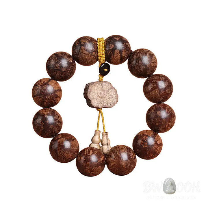 Buddha Stones Plum Blossom Wood Inner Peace Bracelet - BWOOOH - Bracelet