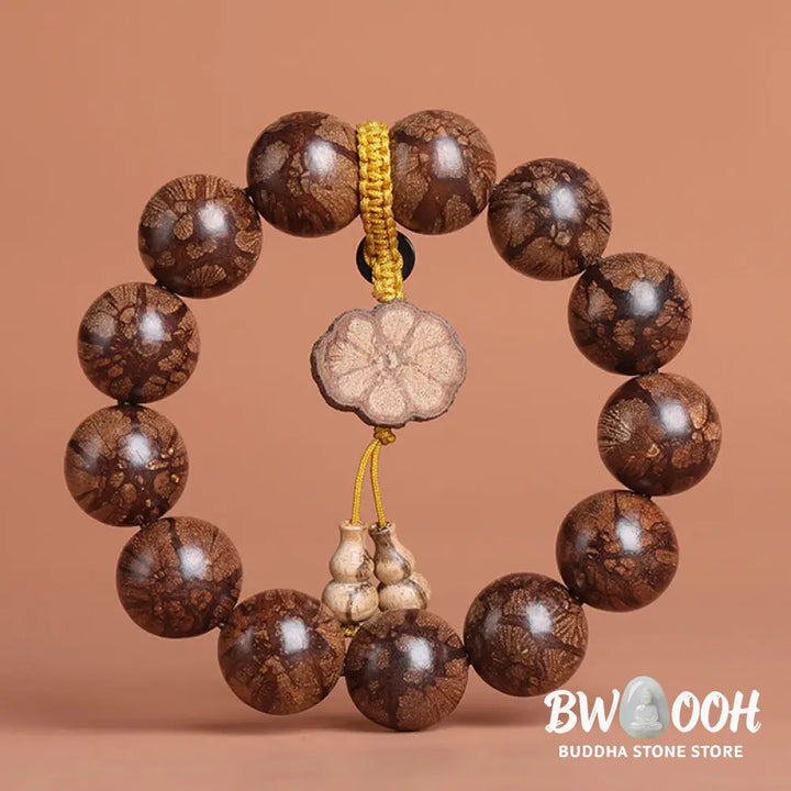 Buddha Stones Plum Blossom Wood Inner Peace Bracelet - BWOOOH - Bracelet
