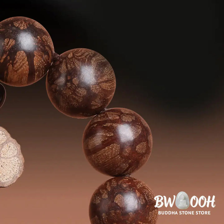 Buddha Stones Plum Blossom Wood Inner Peace Bracelet - BWOOOH - Bracelet