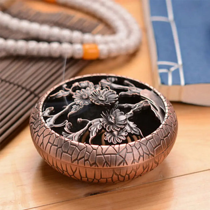 BWOOOH handcrafted incense burner - Plum Flower Orchid Chrysanthemum Pa