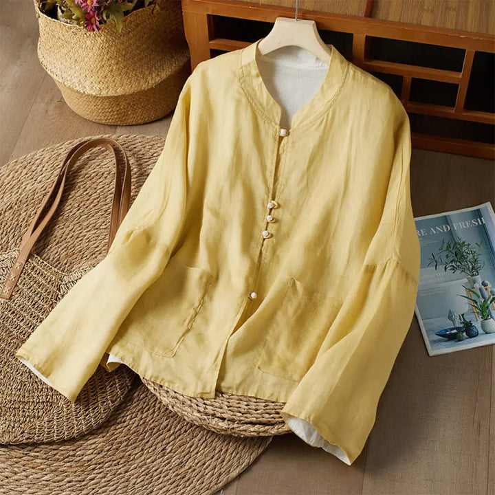 BWOOOH PLUS SIZE V Neck Casual Solid Color Long Sleeve Sh