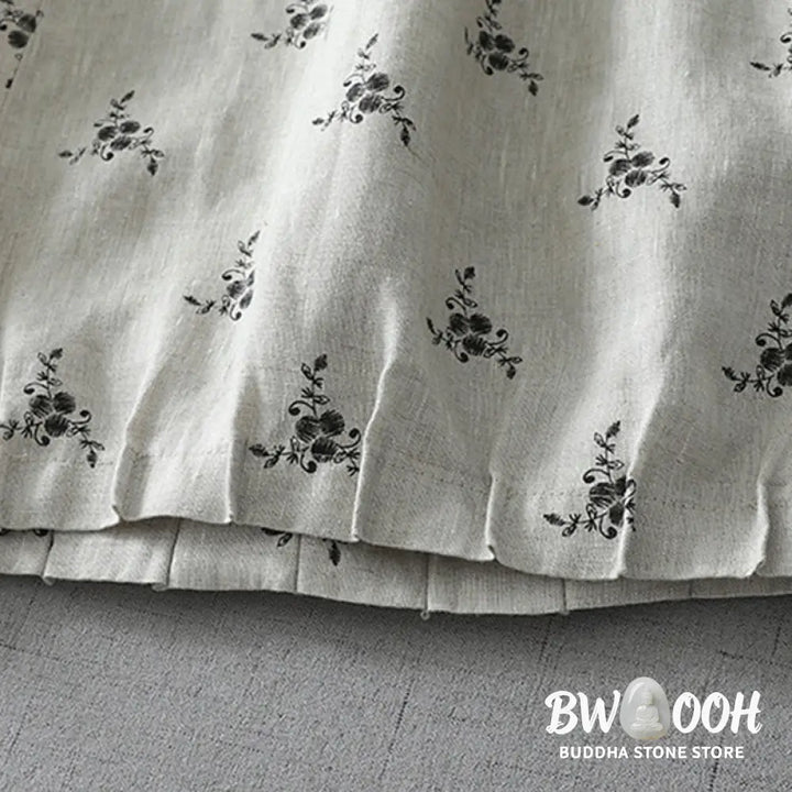 Buddha Stones Polka Dot Floral Pattern Pattern Women’s Cotton Linen Harem Pants With Pockets - Women’s Harem Pants