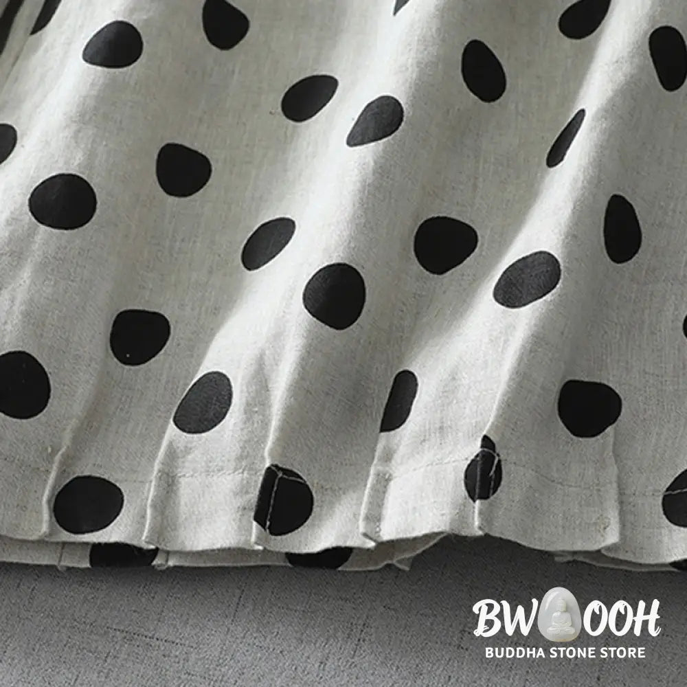 Buddha Stones Polka Dot Floral Pattern Pattern Women’s Cotton Linen Harem Pants With Pockets - Women’s Harem Pants