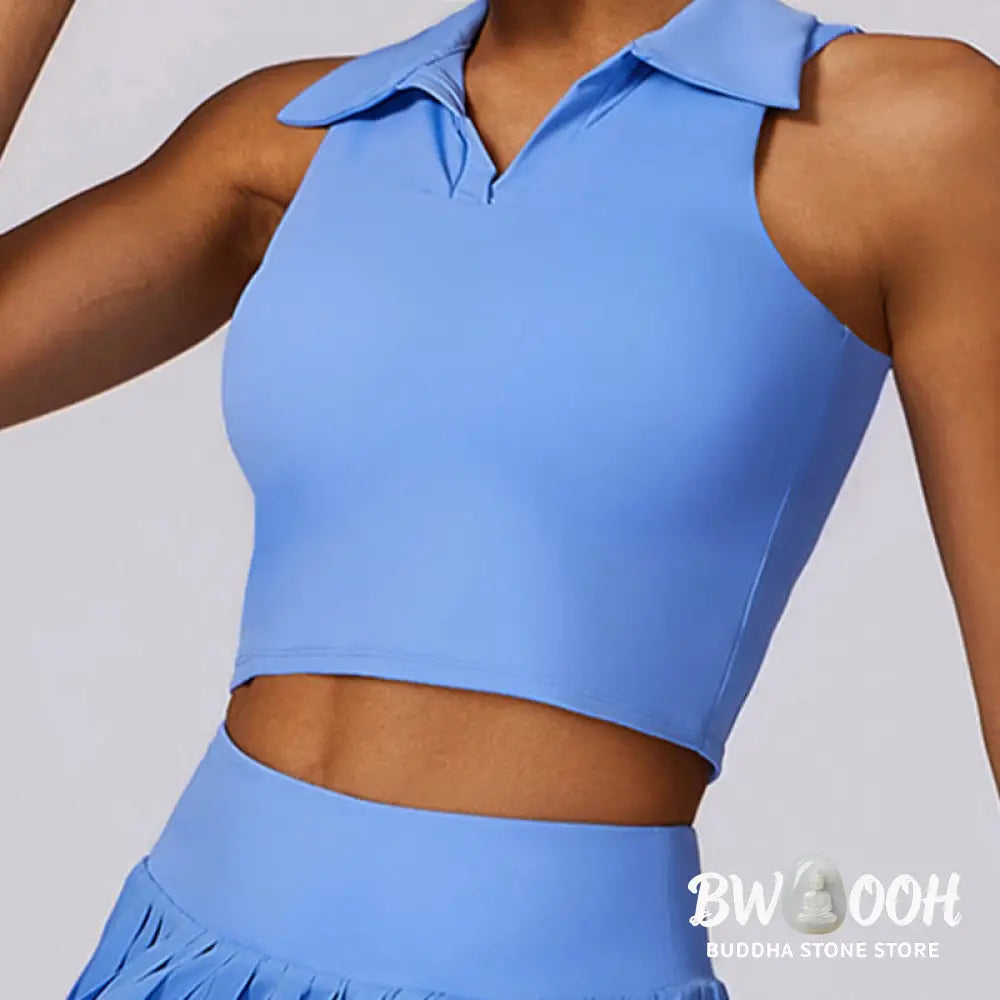 BWOOOH lotus print yoga pants - Polo Collar Crop Tank Top Tennis Skirts 