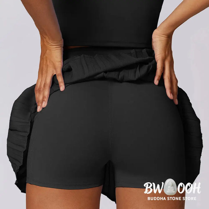 BWOOOH lotus print yoga pants - Polo Collar Crop Tank Top Tennis Skirts 