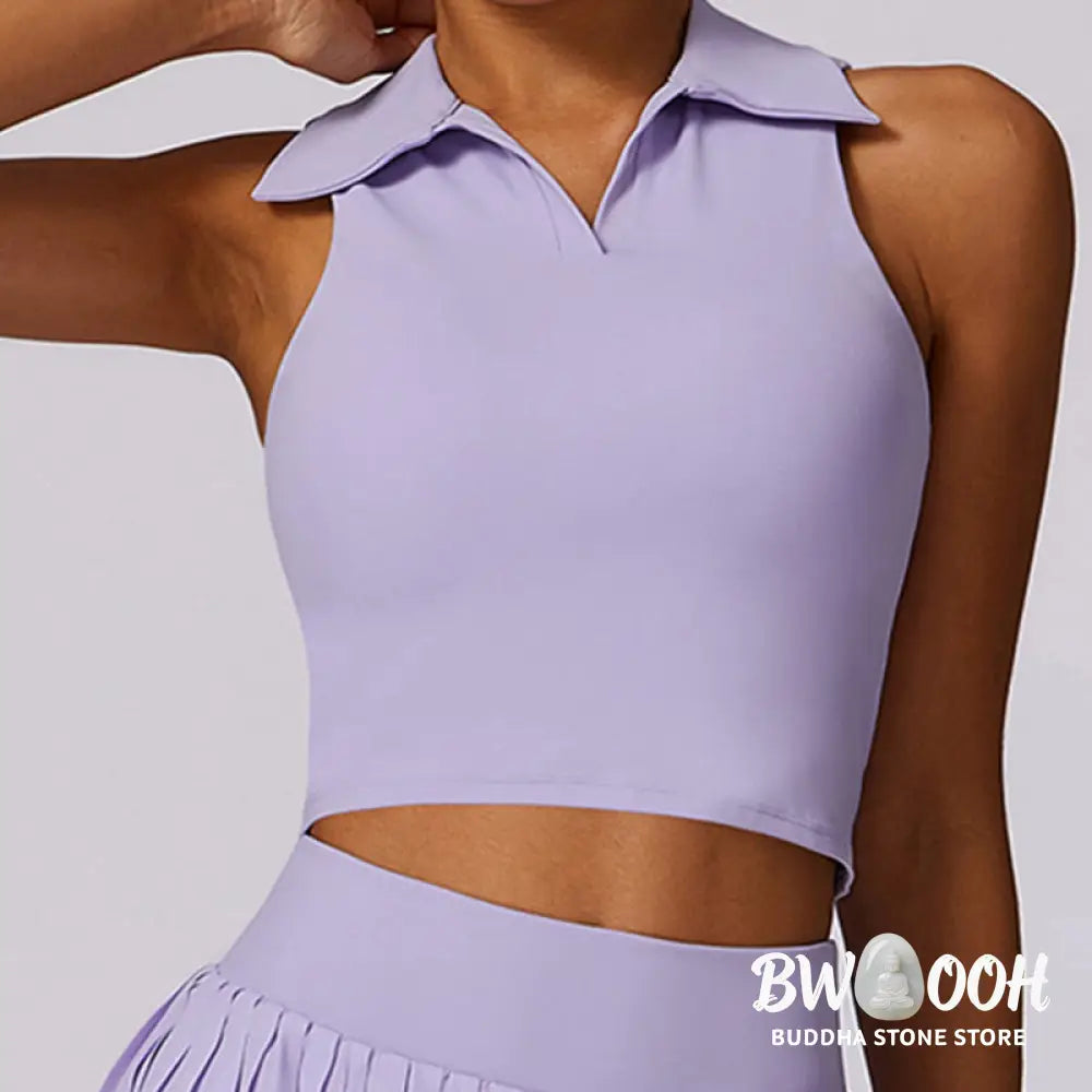 BWOOOH lotus print yoga pants - Polo Collar Crop Tank Top Tennis Skirts 