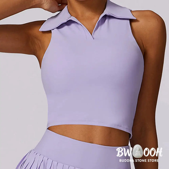 BWOOOH lotus print yoga pants - Polo Collar Crop Tank Top Tennis Skirts 