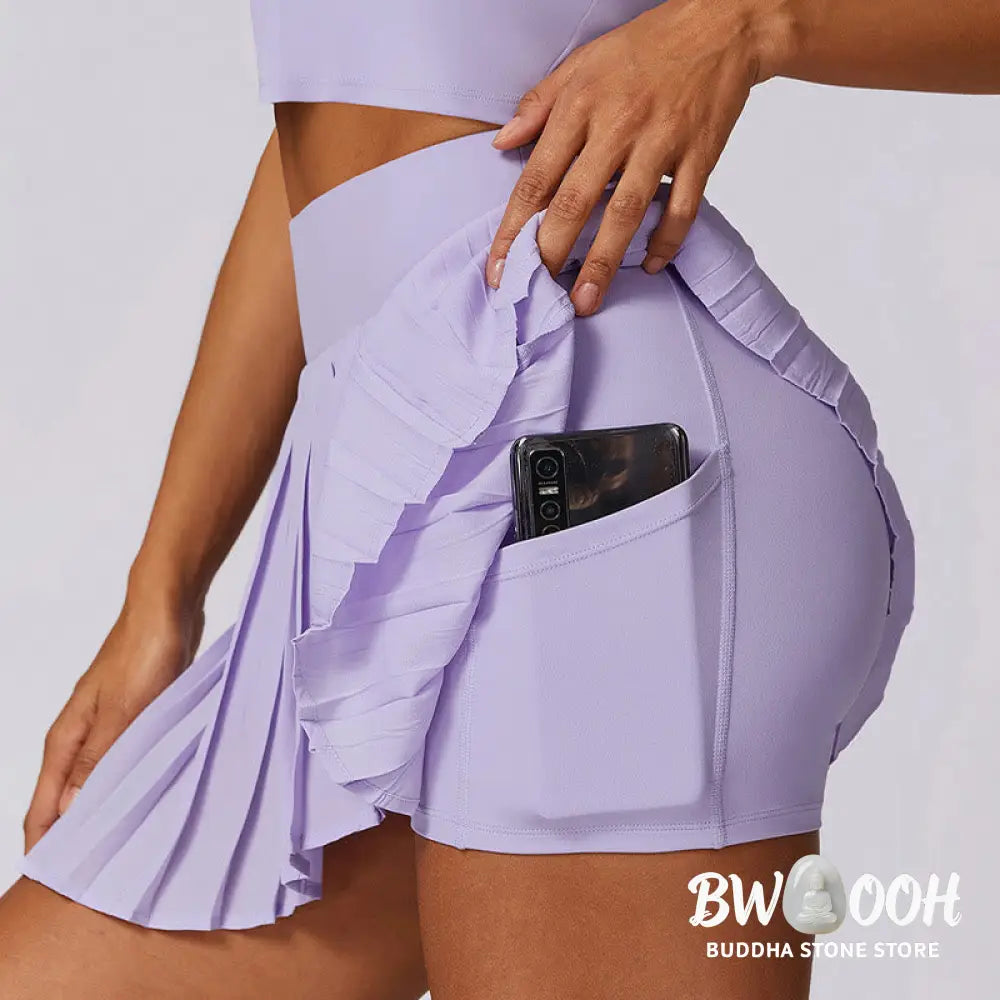 BWOOOH lotus print yoga pants - Polo Collar Crop Tank Top Tennis Skirts 