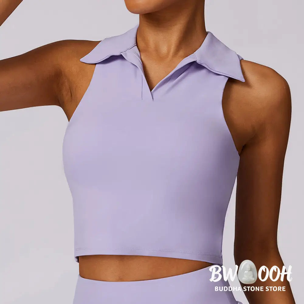 BWOOOH lotus print yoga pants - Polo Collar Crop Tank Top Tennis Skirts 