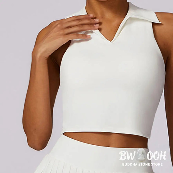 BWOOOH lotus print yoga pants - Polo Collar Crop Tank Top Tennis Skirts 