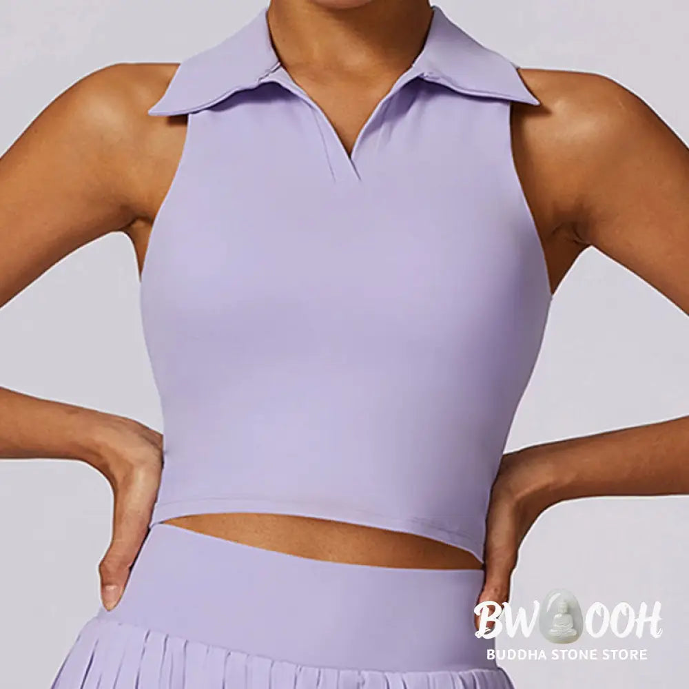 BWOOOH lotus print yoga pants - Polo Collar Crop Tank Top Tennis Skirts 