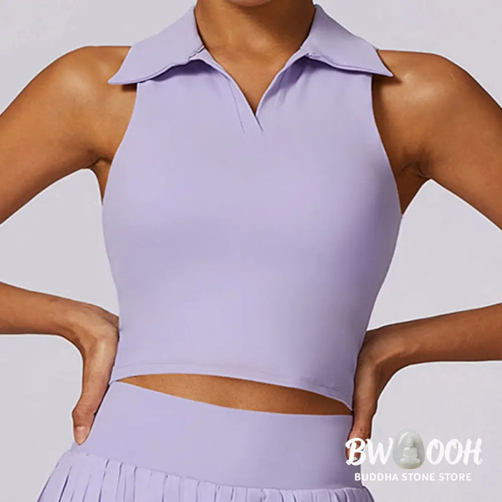 BWOOOH lotus print yoga pants - Polo Collar Crop Tank Top Tennis Skirts 