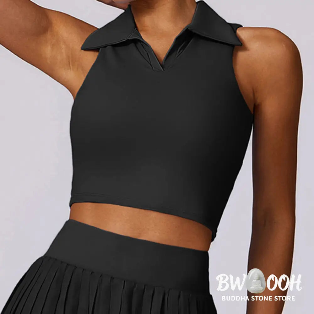 BWOOOH lotus print yoga pants - Polo Collar Crop Tank Top Tennis Skirts 