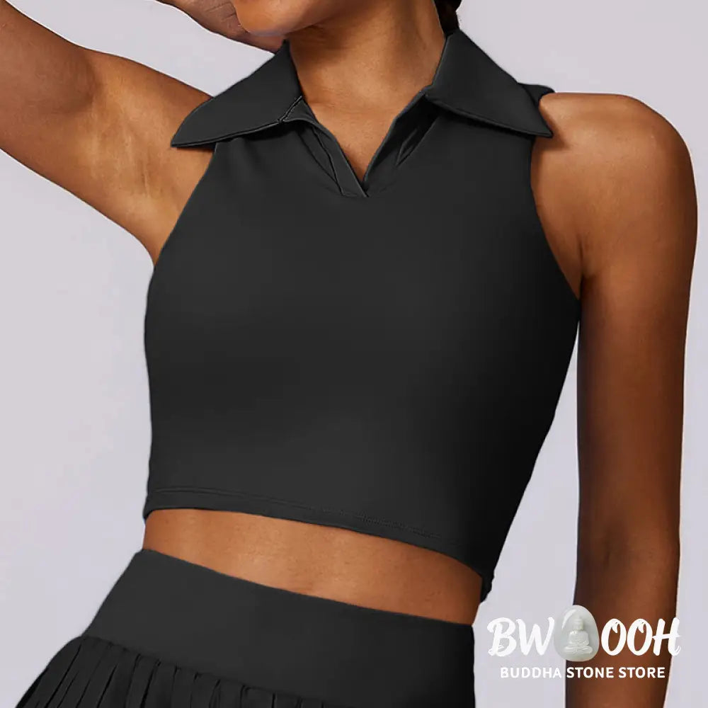 BWOOOH lotus print yoga pants - Polo Collar Crop Tank Top Tennis Skirts 