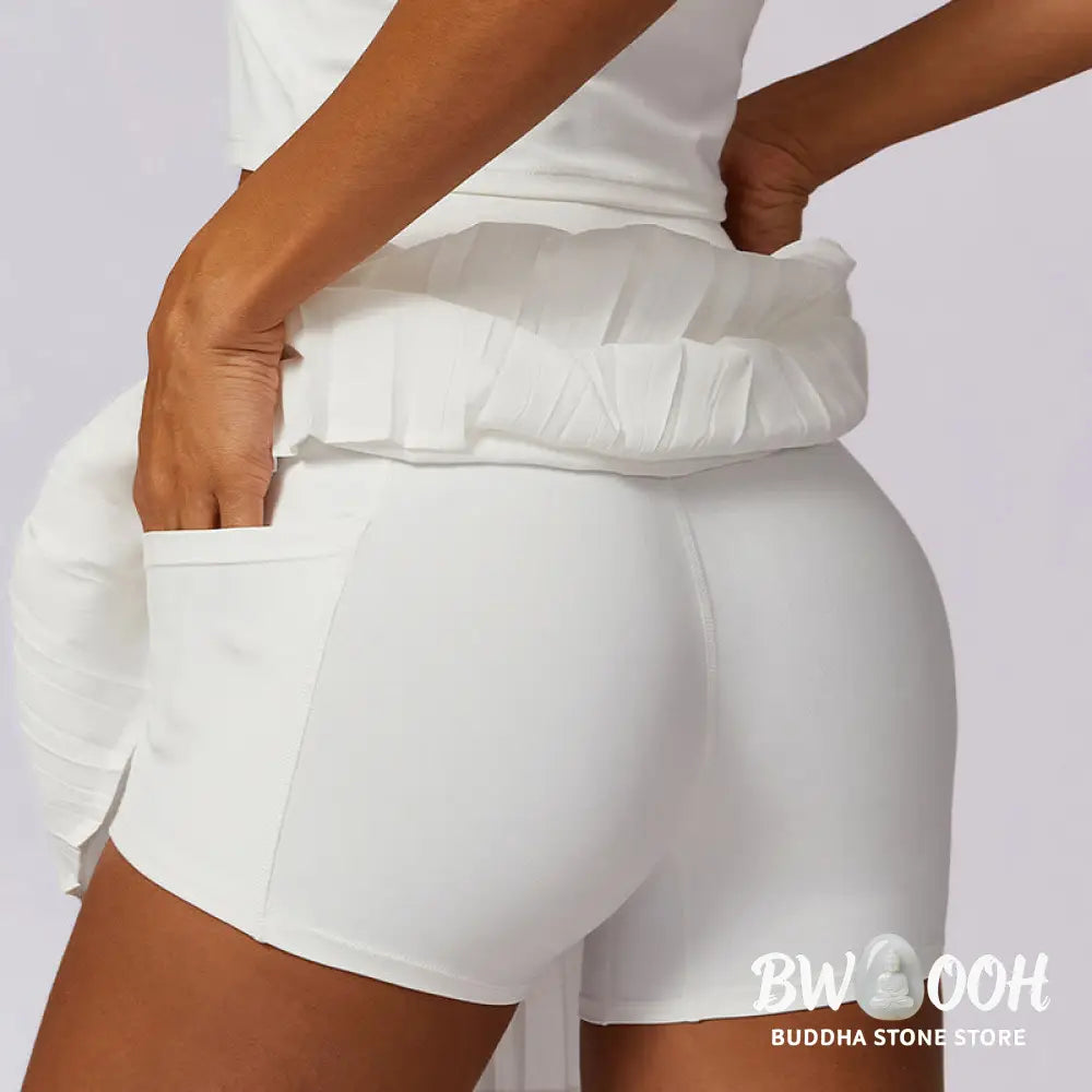 BWOOOH lotus print yoga pants - Polo Collar Crop Tank Top Tennis Skirts 