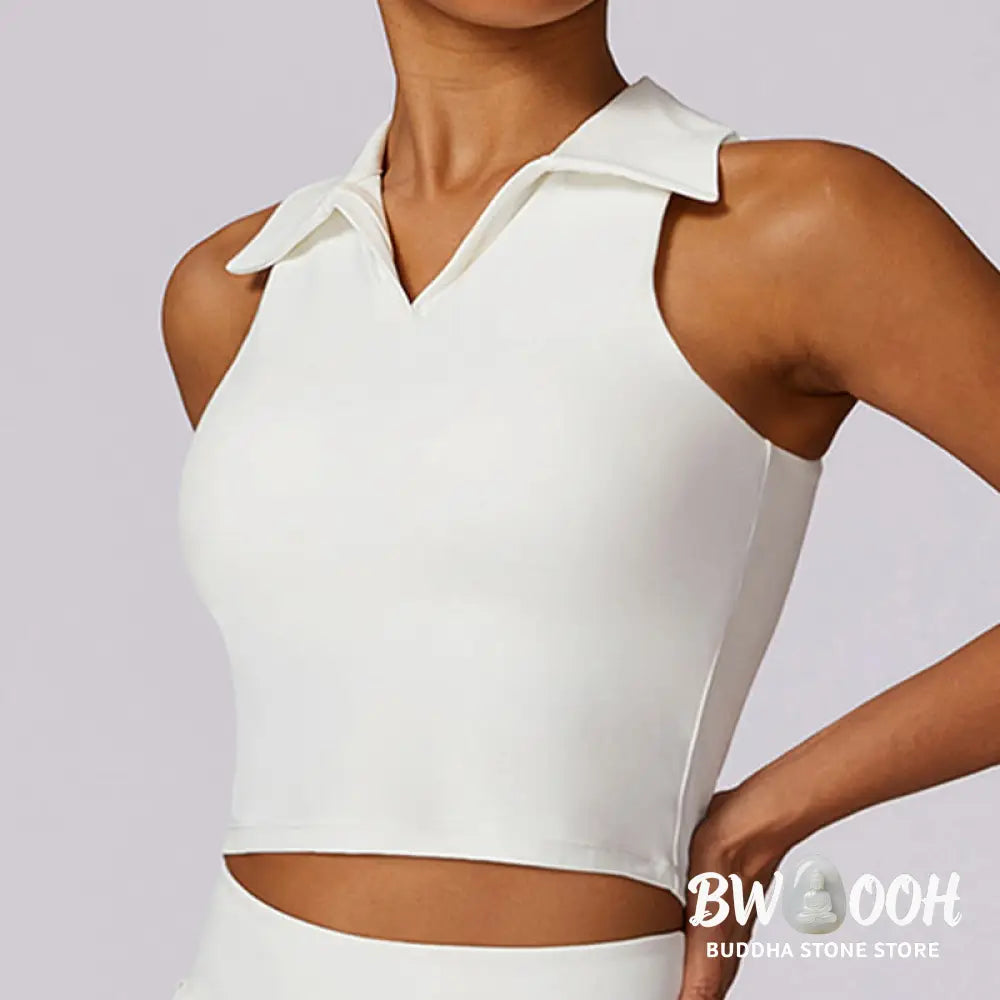 BWOOOH lotus print yoga pants - Polo Collar Crop Tank Top Tennis Skirts 