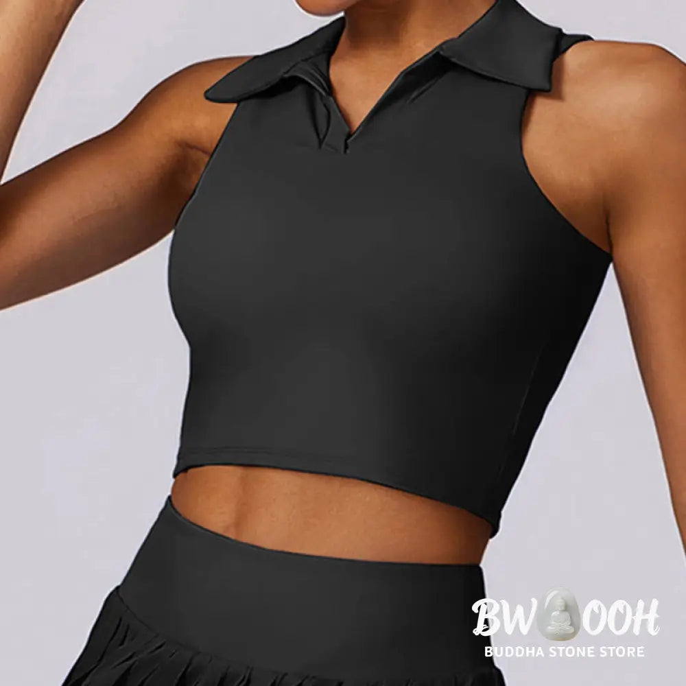 BWOOOH lotus print yoga pants - Polo Collar Crop Tank Top Tennis Skirts 