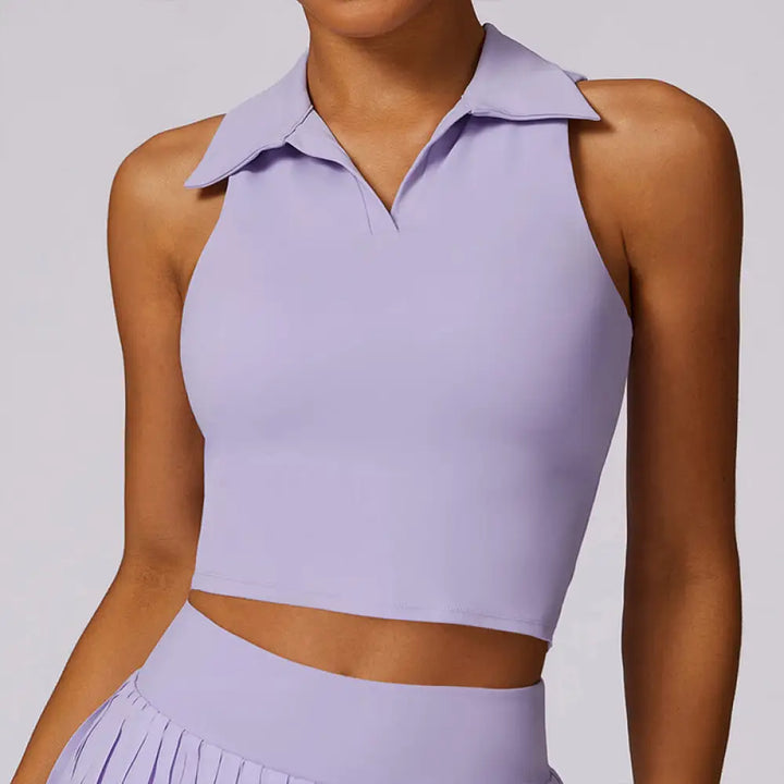 BWOOOH lotus print yoga pants - Polo Collar Crop Tank Top Tennis Skirts 