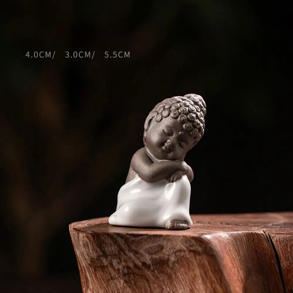 BWOOOH handcrafted Buddha statue - Prayer Meditation Resting Monk Cera